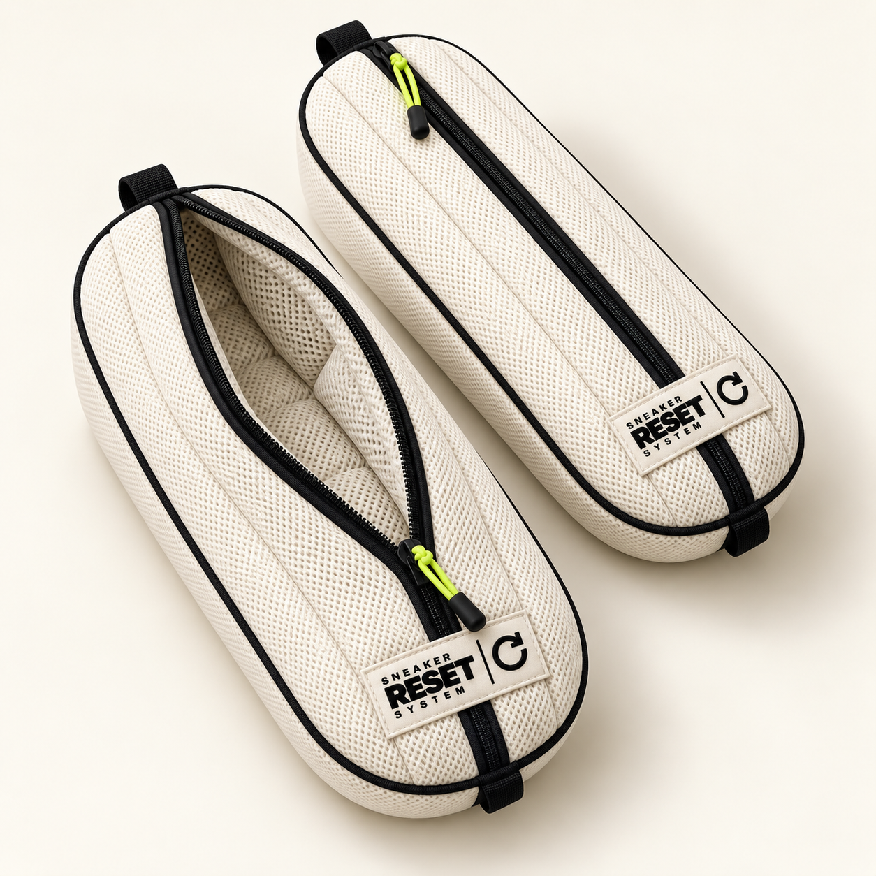 Concept detail: Two padded wash bags
